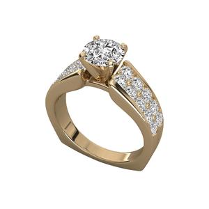 แหวนแต่งงาน/หมั้นเพชรแล็บโกรว์ทรงบริลเลียนต์ ทองคำแท้ 14K สำหรับผู้หญิง รุ่นคลาสสิก สี E รับรองโดย IGI - Product Image 3