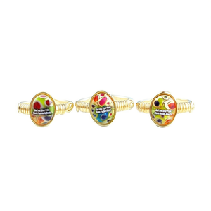 Gold and Silver Plated Vibrant Glass Fashion <b>Rings</b> for Trendy Resale Jewelry - Product Image 3