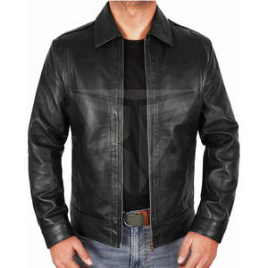 Chaqueta de cuero de piel de vaca para hombre con cuello levantado de invierno 2023 estilo callejero opciones de talla grande directo de fábrica - Product Image 3