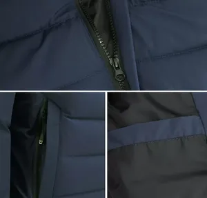 Chaqueta cálida de algodón con cuello alto con capucha Diseño de color sólido Chaquetas acolchadas de invierno para hombres de alta calidad - Product Image 5