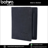 Dompet pendek RFID pria kulit asli kualitas terbaik Logo desain dapat disesuaikan gaya Vintage Modern buatan tangan India