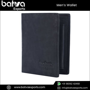 Portefeuille RFID court en cuir véritable de meilleure qualité pour hommes, en coton, avec logo personnalisable, style vintage moderne, fabriqué à la main en Inde - Product Image 3