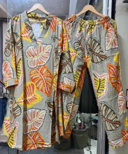 Malaisie nouvelle version modeste Simple plaine islamique vêtements lin Blouse pantalon deux pièces femmes musulmanes Abaya ensembles en gros inde - Product Image 5