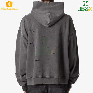 Sweat-shirt en coton 100% tricoté délavé, noir, coupe ample, épaules tombantes, streetwear décontracté, grande taille pour homme - Product Image 6
