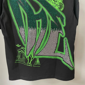 Nouveau T-shirt homme à manches courtes, best-seller européen, en tissu épais avec strass, idéal pour l'été - Product Image 4