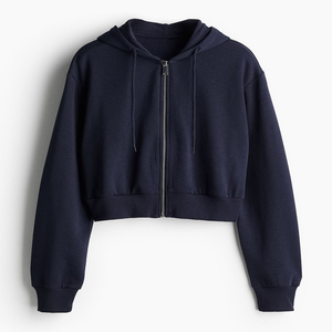 Bulk Full <b>Zip</b> <b>up</b> Pullover Hoodie Gym Sportswear Women's Tracksuit Top <b>Cropped</b> Hoodie Custom Embroidery Logo Design Hoodie - Product Image 3