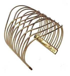 Brazalete elegante de latón de diseñador para mujer con patrones de piedra con cuentas Moda única y elegante - Product Image 4