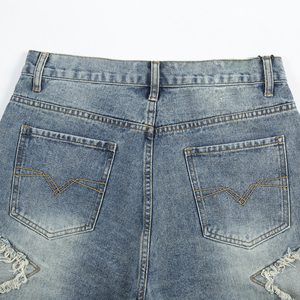 Meilleures ventes Short en jean pour homme de style sportif de haute qualité Short en jean à motif solide respirant et Offre Spéciale - Product Image 5