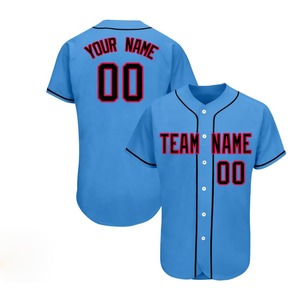 Maillots de baseball à impression personnalisée boutonnés maillot de baseball à bas prix en gros vêtements d'équipe - Product Image 1