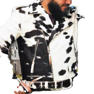 แจ็กเก็ตหนังวัวอินเทรนด์สำหรับผู้ชายแจ็กเก็ตหนังวัวย้อมสีล้วนพร้อมซิปปิดสำหรับฤดูหนาว - Product Image 3