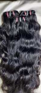 Indien A1 Grade Remy Hair Naturel Non Croisé Paquets de Cheveux Humains Bruts Double Trame Machine Extensions Non Croisé Style de Vague Naturelle - Product Image 5