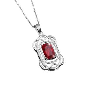 Colgante de Rubí Rojo con Corte Cojín, Plata de Ley 925, Collar Clásico Hecho a Mano para Mujer, Amuleto, Joyería de Compromiso, Regalo, Shama Gems - Product Image 4