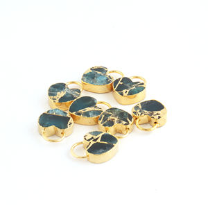 Mohave – pendentif en apatite cuivre turquoise, serrure à cœur, connecteur, petit cœur, bricolage, breloques simples, fabrication de bijoux, vente en gros - Product Image 5