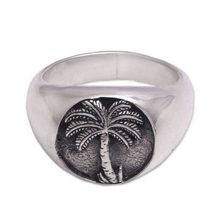 Arbre de vie, bague en argent sterling 925, design unique fait à la main, bijoux de fête de mariage, unisexe - Product Image 1