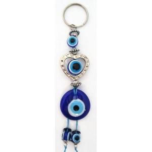 GLASS EVIL EYES KEYCHAIN 3 X 16 cm Unique Glass <b>Key</b> <b>Chains</b> - Product Image 1