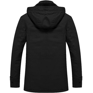 Vente en gros Marque personnalisée Veste pour homme Veste noire américaine/Manteau épais en coton avec capuche amovible Veste pour hommes - Product Image 2