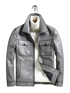 Chaqueta de Cuero Genuino de Vaca para Hombre, Modelo 2026, Ecológica, Transpirable, Resistente al Viento, para Invierno y Actividades al Aire Libre, Personalizable - Product Image 5