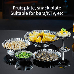 Yurtrain Piatto Ovale in Acciaio Inox Stile Coreano per Tè all'Aperto, Vassoio per Frutta Secca, Ornamenti Creativi, Ciotola per Snack e Frutta - Product Image 1