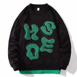 OSTROWEARS ENTERPRISES personnalisé chenille broderie surdimensionné sweat ras du cou à manches longues sweats à capuche haut Preppy pour l'hiver - Product Image 5