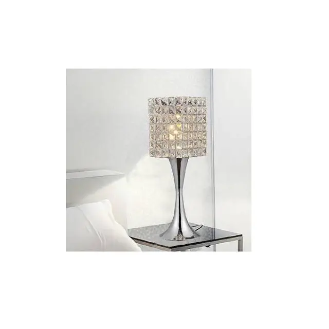 Kristal boncuklu 2022 dekor Modern yaratıcı tasarım demir komidin lamba Metal masa lambası otel için