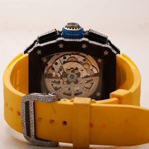 Haute qualité nouveau Silicone analogique étanche mouvement mécanique diamant Moissanite glacé montre unisexe sur prix d'usine - Product Image 4