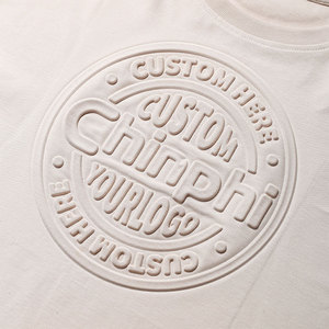 Muestras gratis personalizado 3D en relieve caqui camiseta Streetwear 100% algodón vintage camisetas impreso Logo camiseta unisex - Product Image 3