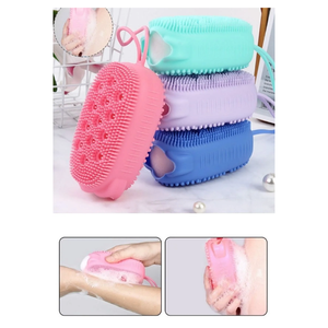 Mucit Home <b>Silicone</b> Reservoir Shower <b>Loofah</b> – Massage and Soft Scrubber - Product Image 1