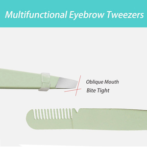 Pince à sourcils en acier inoxydable avec logo personnalisé de haute qualité avec peigne pointe inclinée pour l'épilation Vente en gros OEM - Product Image 3