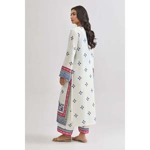 Elegante Conjunto de Kaftán Estampado Edición Premium Crepe Lawn SL00249 para Primavera/Verano - Product Image 2