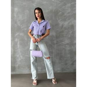 <span class=keywords><strong>Camicette</strong></span> e Camicie a Righe <span class=keywords><strong>Lilla</strong></span> da Donna Topshow con Dettaglio Cintura - Vendita all'Ingrosso - Product Image 3