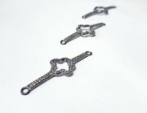 CON030เชื่อมเพชรปูทางรูปดอกไม้ชุบเงิน925ขนาด48X15มม. อัญมณีสีแดงรูปดอกไม้สำหรับทำสร้อยข้อมือ - Product Image 4