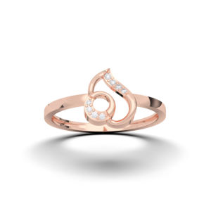 Juego de puntas de diamante de corte redondo de moissanita de 0,03 quilates, anillo elegante abstracto hecho en plata para ella, de quilates, de dos y dos, hecho en plata - Product Image 3