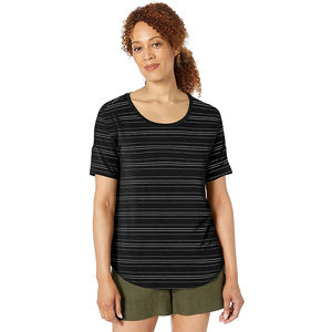 Venta al por mayor de las mujeres O-cuello Camisetas Top Cómodo Casual Camisa de manga corta Personalizado Impreso Color liso Camisetas de las mujeres - Product Image 1