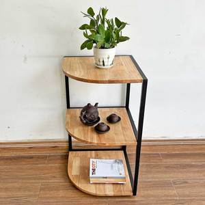 KGT68019 Wood Corner <b>Shelf</b> in Fan-Shape for Living Room Space - Product Image 3