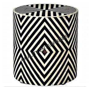 Taburete Ecológico con Incrustaciones de Hueso - Diseño Moderno Hecho a Mano y Duradero para Decoración del Hogar y Sala de Estar - Product Image 1