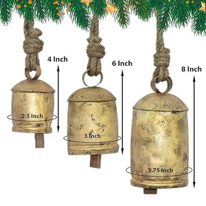 กระดิ่งโลหะชุบทองทำด้วยมือสำหรับตกแต่งเทศกาลวันหยุดแบบชนบทที่เกี่ยวกับศาสนาเครื่องประดับแขวนสำหรับเทศกาล - Product Image 4