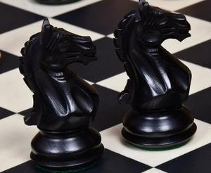 Ensemble de pièces d'échecs Premium Fierce Knight Staunton en bois d'ébène indien et en buis 3,5 pouces Roi - Product Image 2