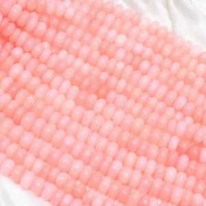 Inde vente en gros 7mm & 10mm rose bonbon opale lisse Rondelle pierre perles brin de pierres précieuses en vrac pour la fabrication de bijoux approvisionnement en vrac - Product Image 5