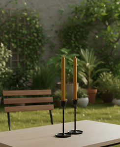 Aporta calidez y elegancia con las velas cónicas modernas – Juego de 2 – para salas de estar, dormitorios, balcones, bodas, terrazas festivas, patios y bodas. - Product Image 1