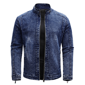 Vestes en jean bleues de qualité 2026, couleur unie, veste pour garçons, style décontracté, veste en denim pour hommes - Product Image 4