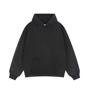 400gsm Acid Washed Heavy Cotton <b>Hoodie</b> Stone Wash Haze <b>Blue</b> No String Hoodies Street Wear <b>Men's</b> Vintage <b>Hoodie</b> - Product Image 1