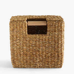 Portarrollos de Papel Higiénico Cuadrado de Jacinto de Agua, Cesta de Almacenamiento Independiente para Baño, Tejida a Mano, Venta al por Mayor, Hecho por VgreenArt en Vietnam - Product Image 1