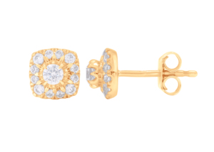 0.49กะรัตรอบตัด F-G/VS ห้องปฏิบัติการปลูกเพชรเดี่ยวต่างหูทำใน950ทองคำขาวสำหรับเธอ - Product Image 5