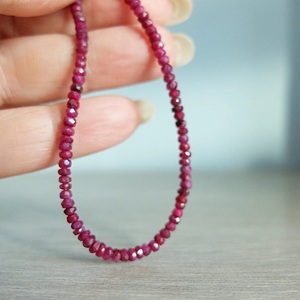 Bracelets en argent véritable pierre naturelle 925, cristal de guérison, rubis à facettes, petites perles, Bracelet fait à la main, bijoux cadeaux pour femmes - Product Image 4