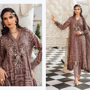 Salwar Kameez de Algodón Estampado con Bordado Pesado para Mujer, Secado Rápido para Fiestas, Todas las Temporadas - Product Image 1