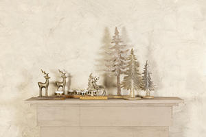 Portavelas de Metal con Forma de Árbol Plateado con Diseño de Estrella, Color Personalizado, Duradero, Control Manual, Alta Calidad Navideña - Product Image 3