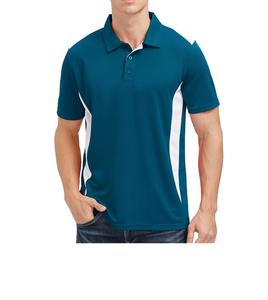 Camisetas de polo de golf de 2 tonos para hombre con logotipo personalizado, camiseta atlética de rendimiento, polo deportivo transpirable de manga corta para golf que absorbe la humedad - Product Image 2