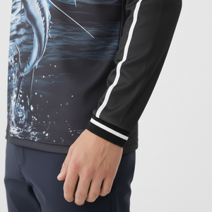 Chemise à col zippé 1/4 pour homme, protection UPF 50+, respirante, service OEM, marque personnalisée, chemises de pêche, Spandex/Polyester 180g, vente en gros - Product Image 5