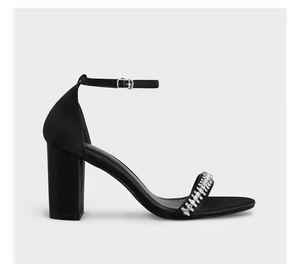 Elegant Paper Stone Chain <b>Sandals</b> with Satin Silk and PU Open-Toe Style - Product Image 4