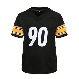 เสื้อเจอร์ซีย์แฟนฟุตบอลอเมริกัน ผ้าโพลีเอสเตอร์ 100% แขนสั้น สกรีนโลโก้ ชื่อทีม หมายเลข แบบมีช่องมอง สำหรับฝึกซ้อม - Product Image 1